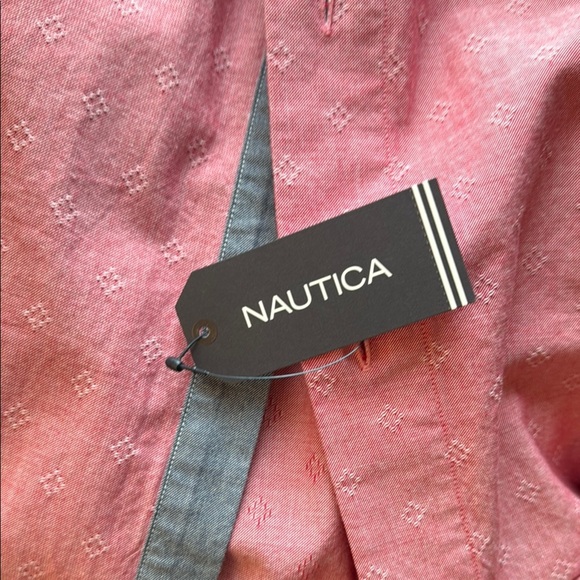 Nautica Pink Casual Button Down Shirt Lightweight - Picture 5 of 7